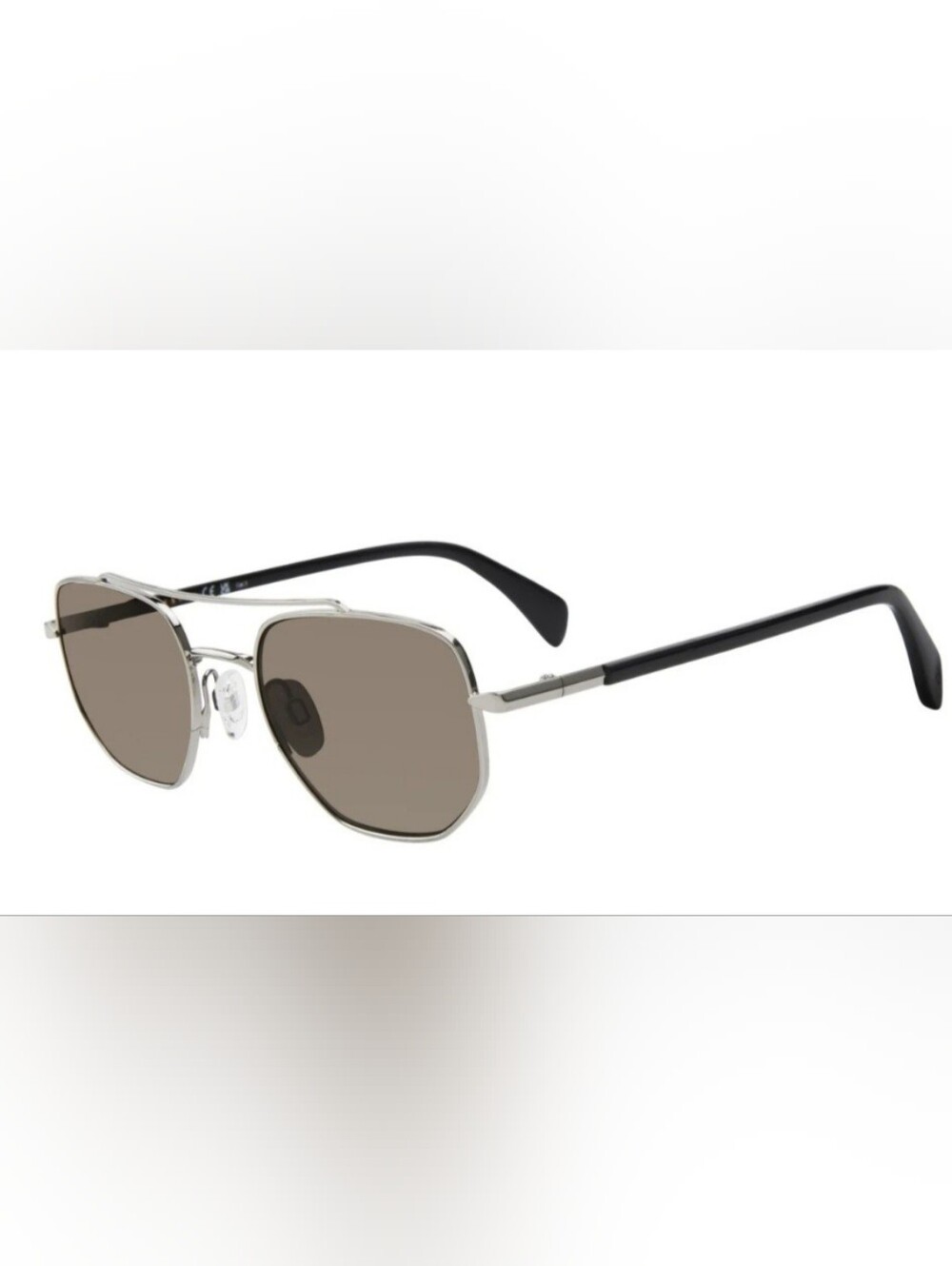 Rag and Bone Aviator Style Silver Frame Sunglasses with Black Lenses
